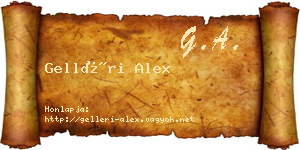 Gelléri Alex névjegykártya